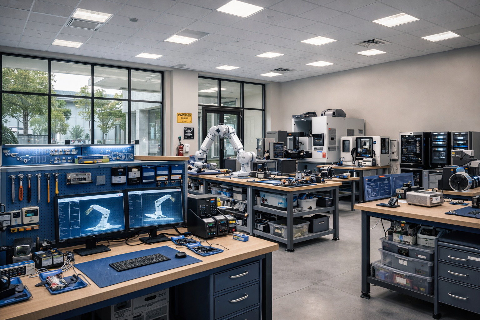 Advanced robotics and digital fabrication training environment supporting workforce development